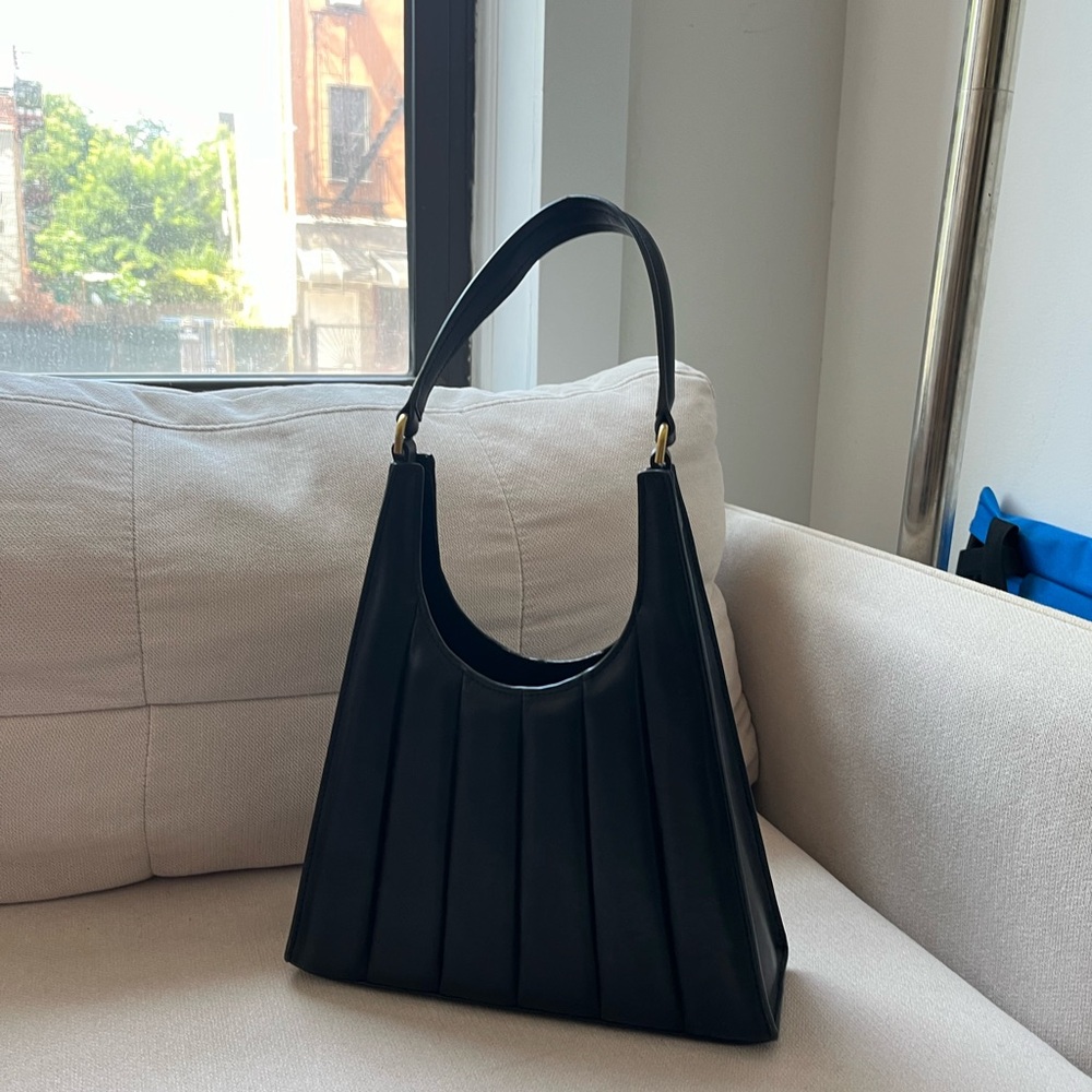 STAUD black leather shoulder bag